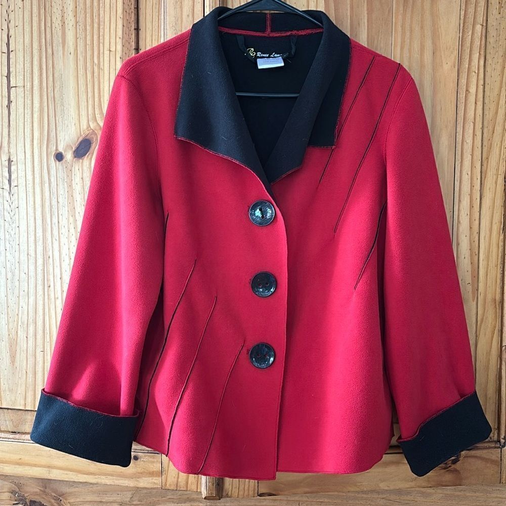 Renee Lamor Red and Black Fleece Jacket